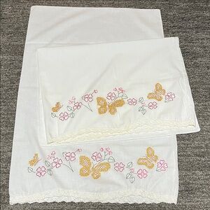 Embroidered Butterfly Pillowcases